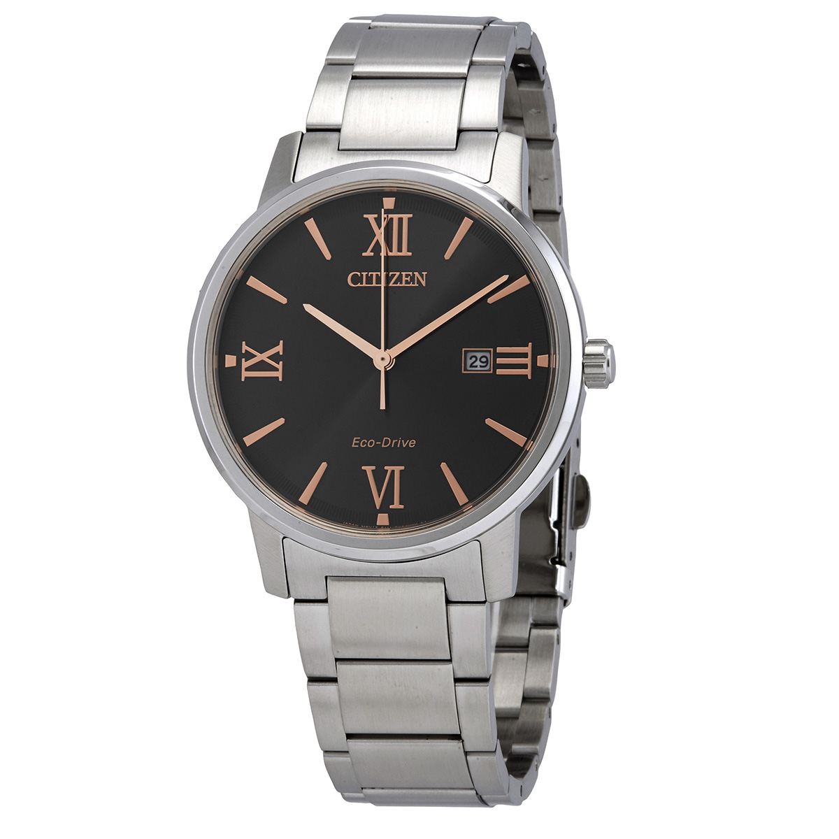 Citizen Eco-Drive Black Dial Stainless Steel Watch BM6757-84H