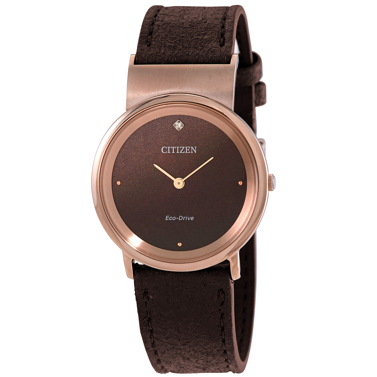 Citizen Eco-Drive Brown Dial Ladies Watch EG7072-19X