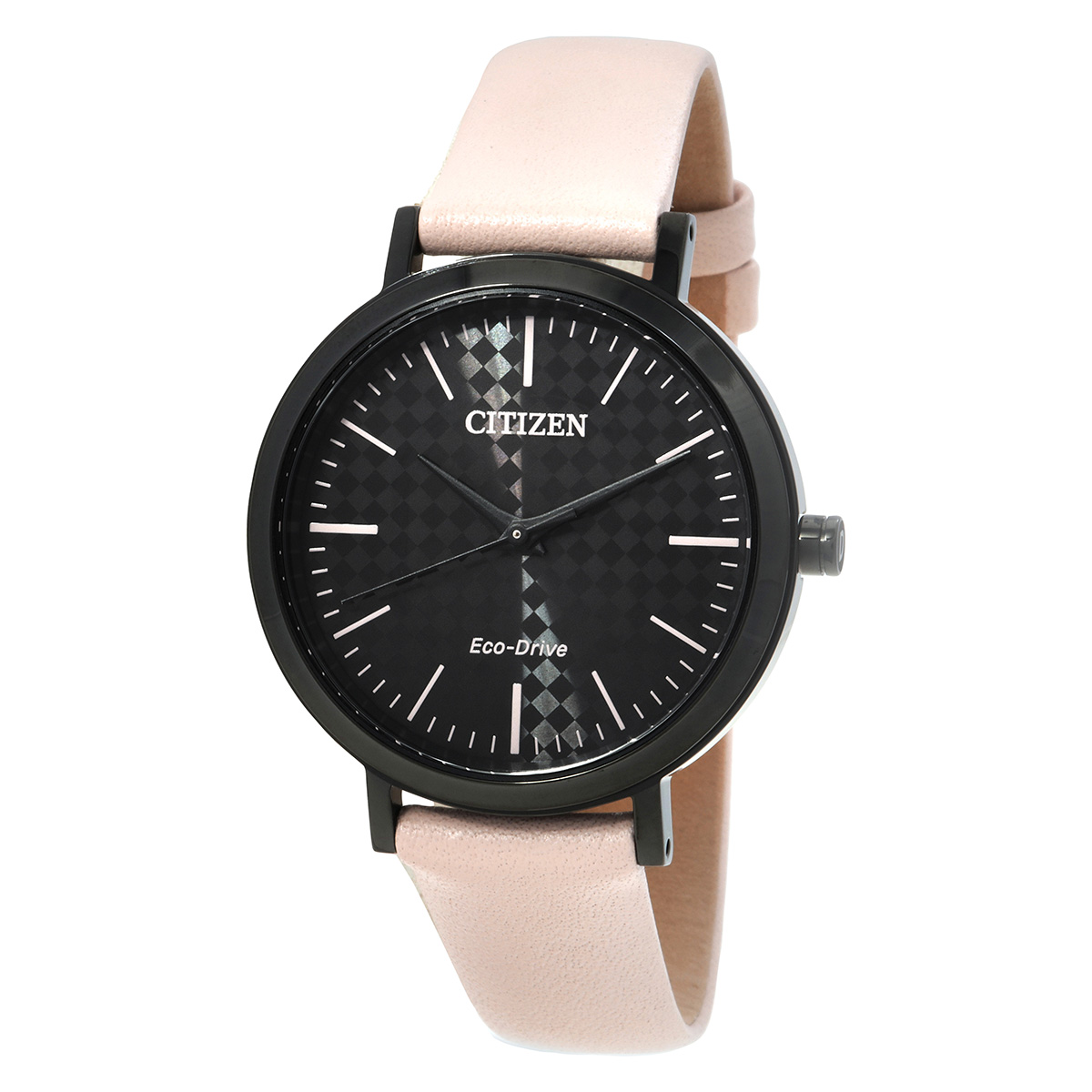 Citizen Eco-Drive Checkered Black Dial Ladies Watch EM0765-01E
