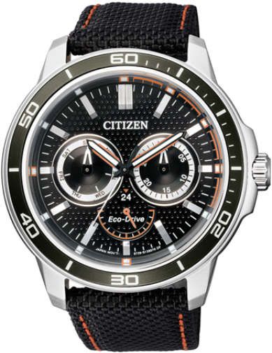 Citizen Eco-Drive Chronograph Black Dial Black Nylon Men's Watch BU2040-05E