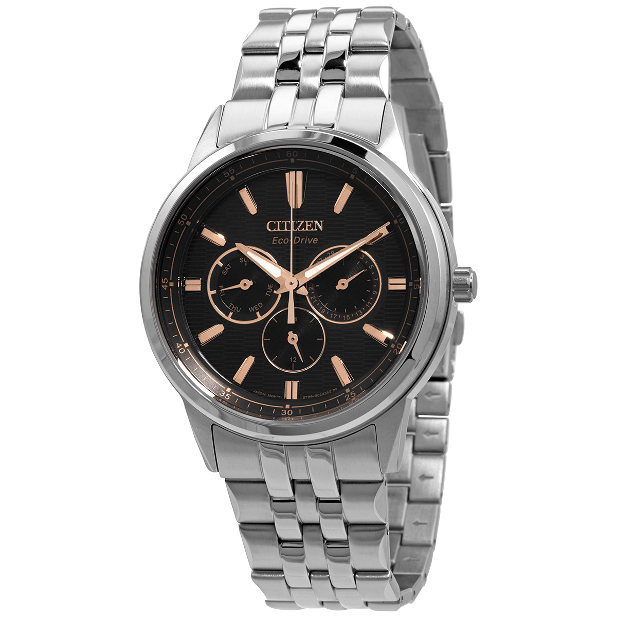Citizen Eco-Drive Chronograph Black Dial Stainless Steel Men's Watch BU2071-87E