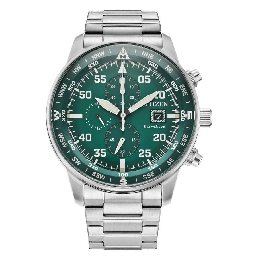 Citizen Eco-Drive Chronograph Green Dial Men's Watch CA0699-59X