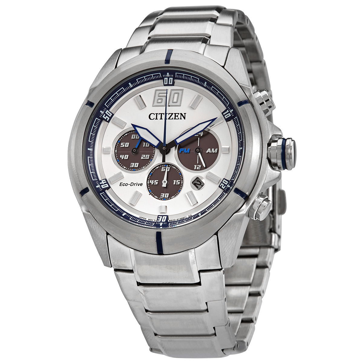 Citizen Eco-Drive Chronograph White Dial Men's Watch CA4100-57A