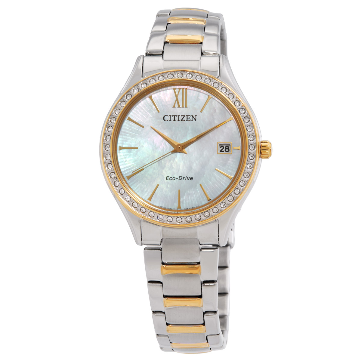 Citizen Eco-Drive Crystal Mother of Pearl Dial Ladies Watch EO1188
