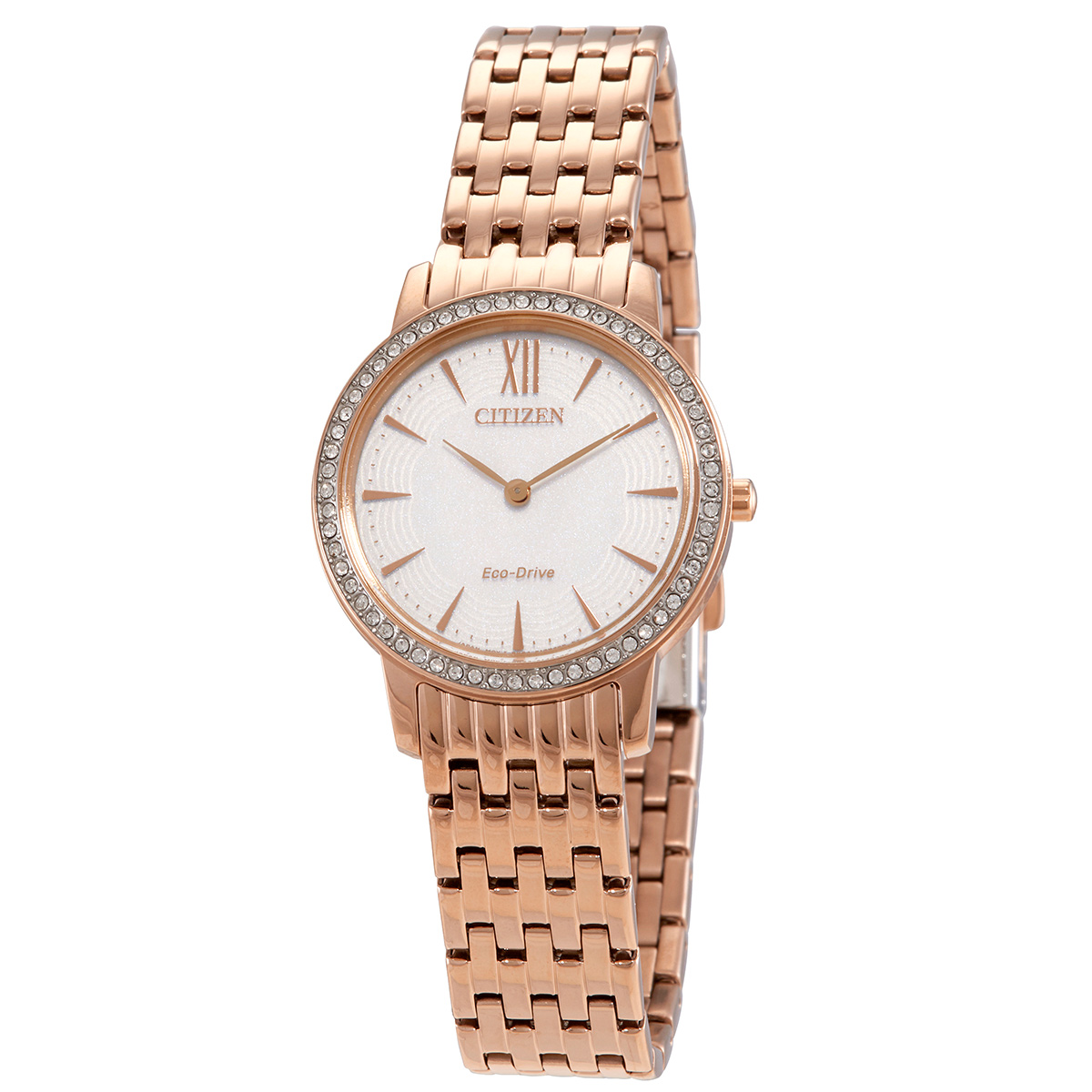 Citizen Eco-Drive Crystal White Dial Ladies Watch EX1483-84A