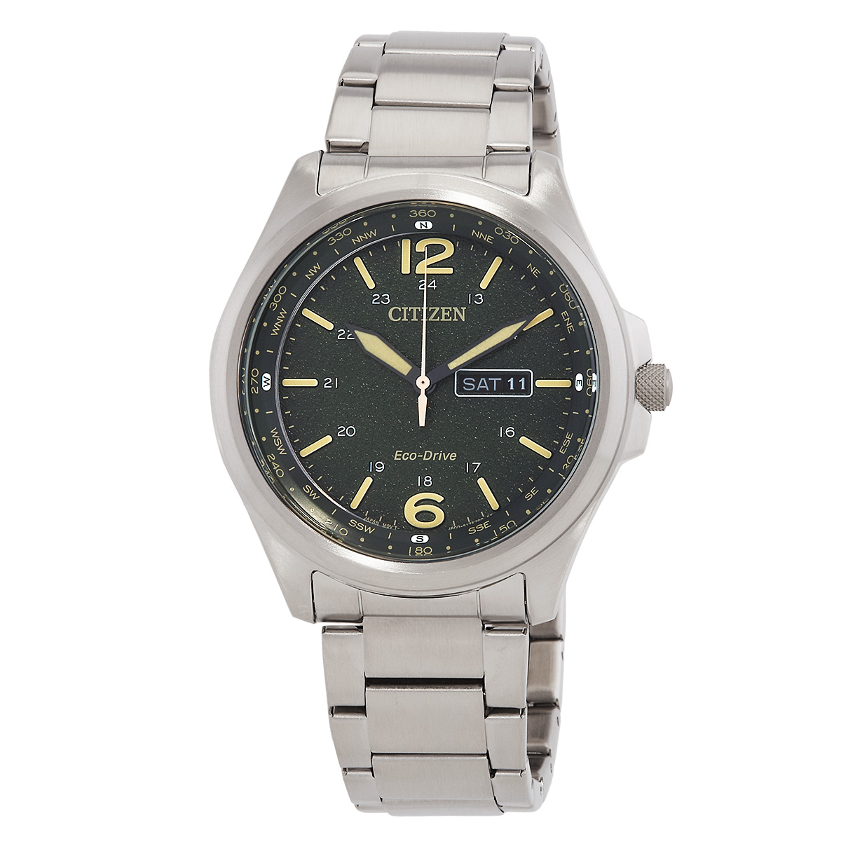 Citizen Eco-Drive Green Dial Men's Watch AW0110-58X 013205161933