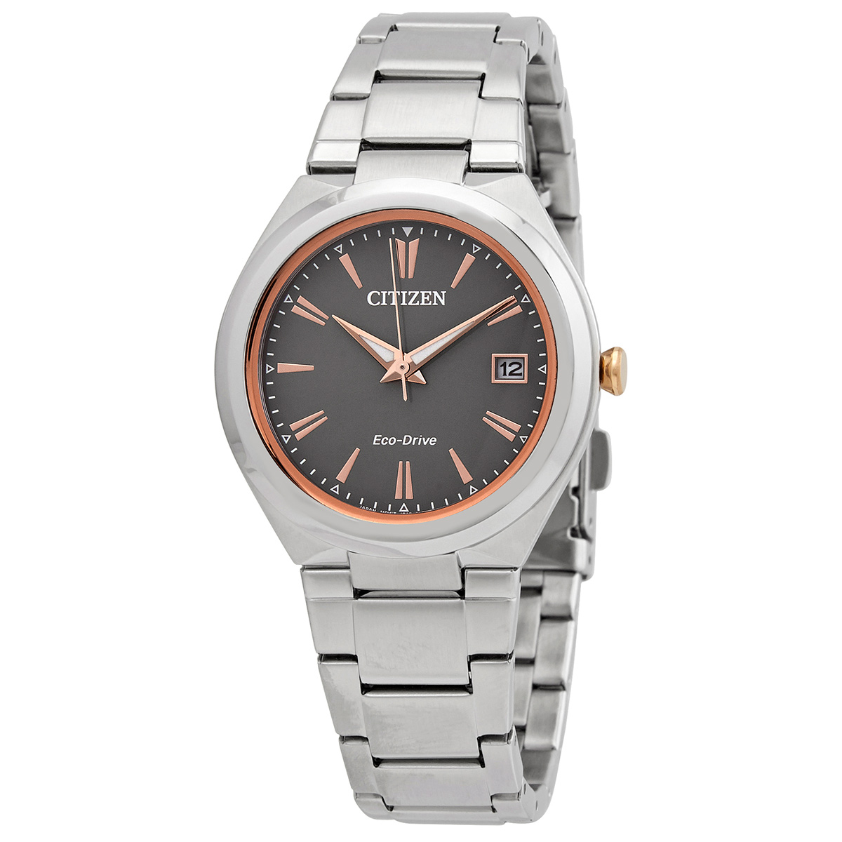 Citizen Eco-Drive Grey Dial Stainless Steel Ladies Watch FE6026-50H