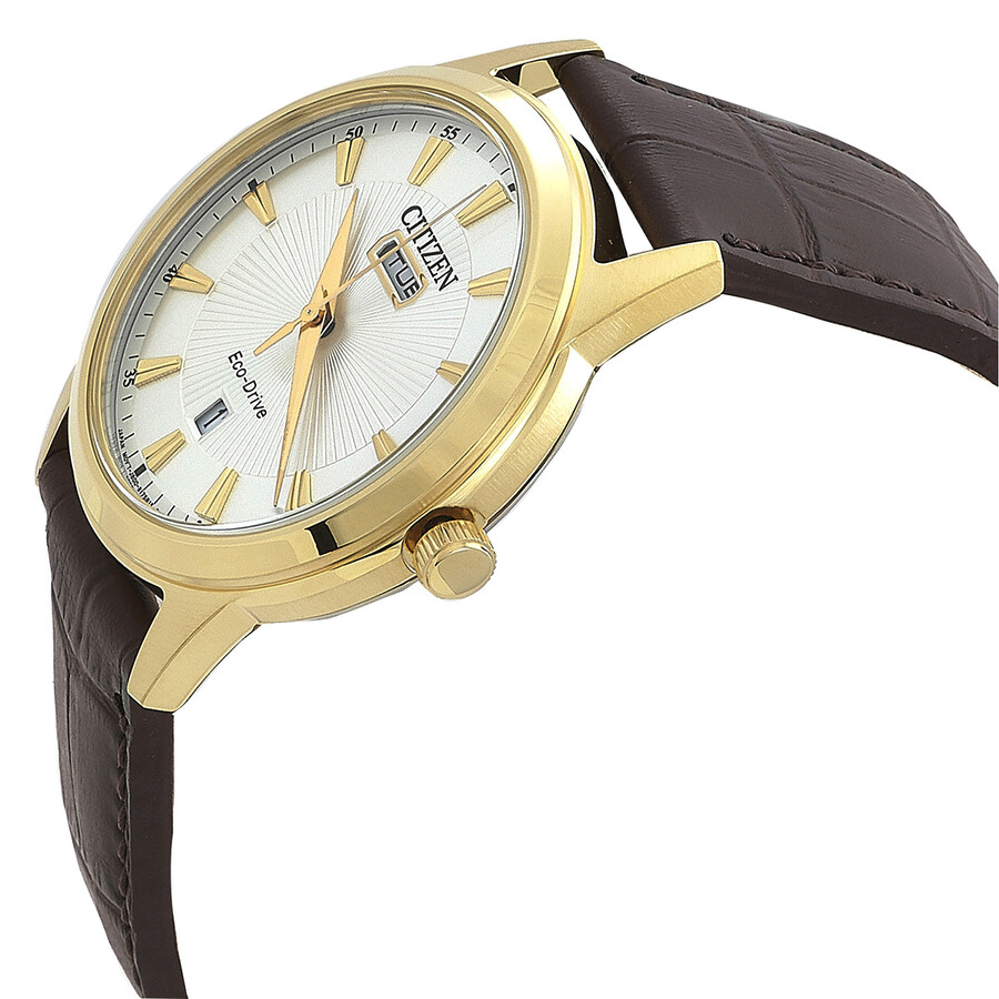 Shop Citizen Eco-drive Light Ivory Dial Men's Watch Aw0102-13a In Brown / Gold Tone / Ivory