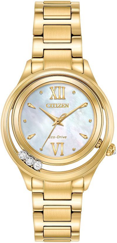 Citizen Eco-Drive Mother of Pearl White Dial Ladies Watch EM0512-58D