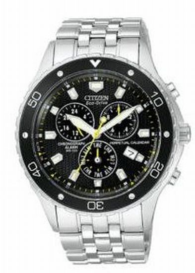 Citizen Eco-Drive Perpetual Calendar Black Stainless Steel Men's