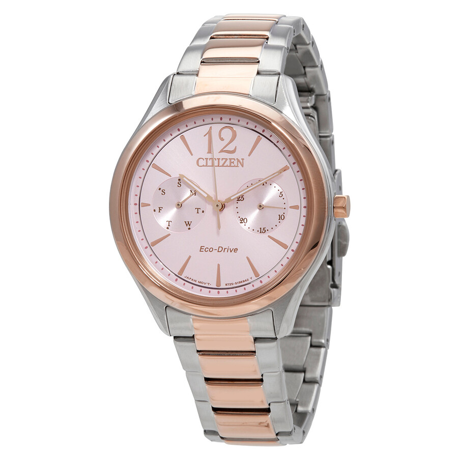 Citizen Eco-Drive Pink Dial Two-tone Ladies Watch FD4026-81X