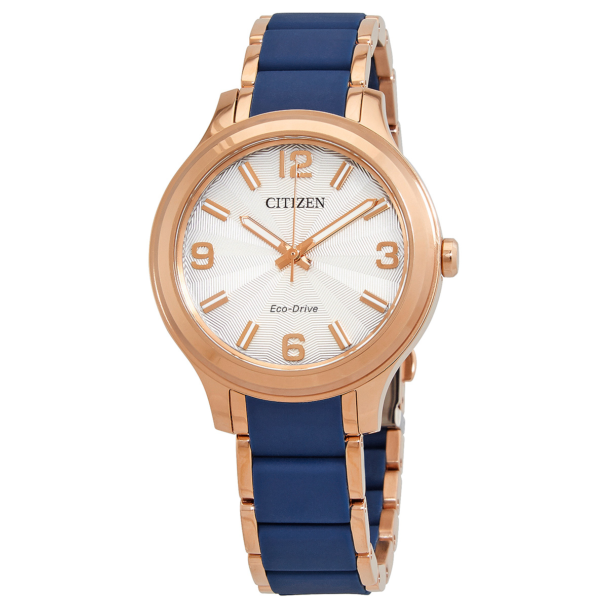 Citizen Eco-Drive Silver Dial Rose Gold-tone Ladies Watch FE7078-93A
