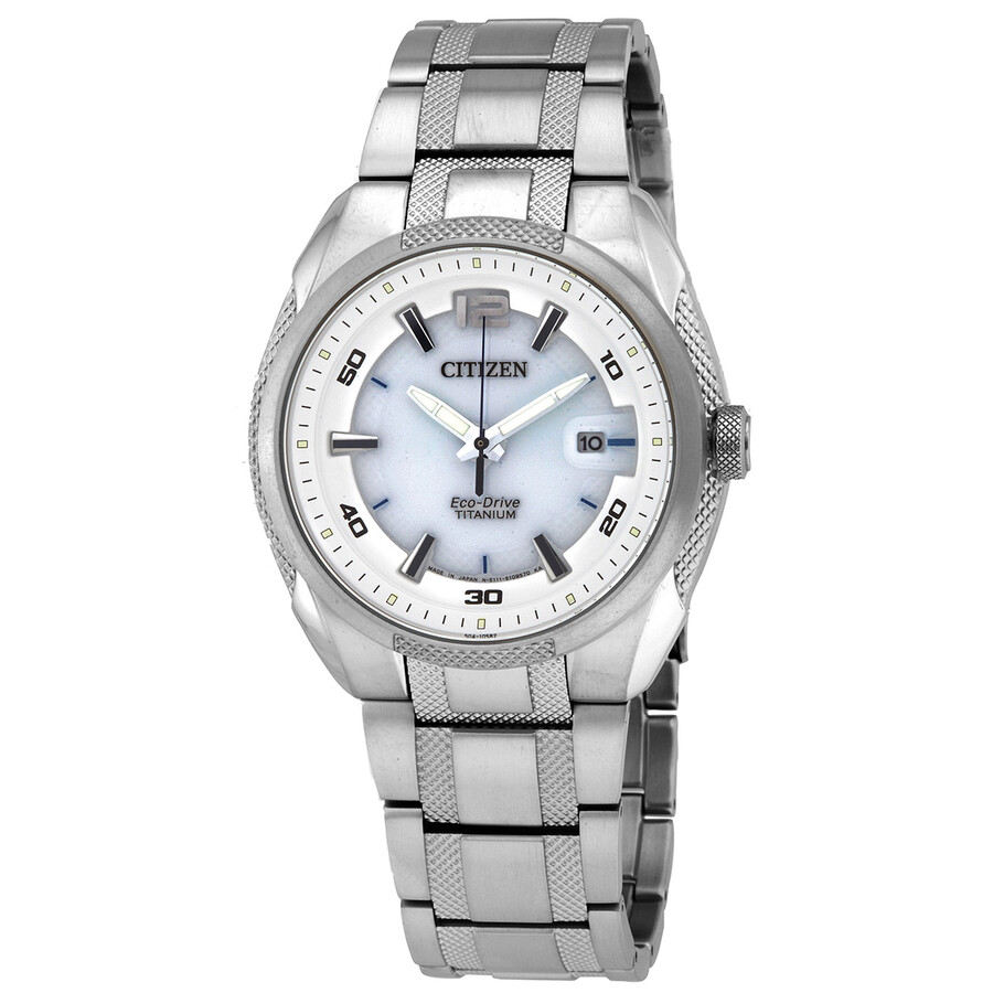 Citizen Eco-Drive Titanium White Dial Men's Watch BM6901-55B