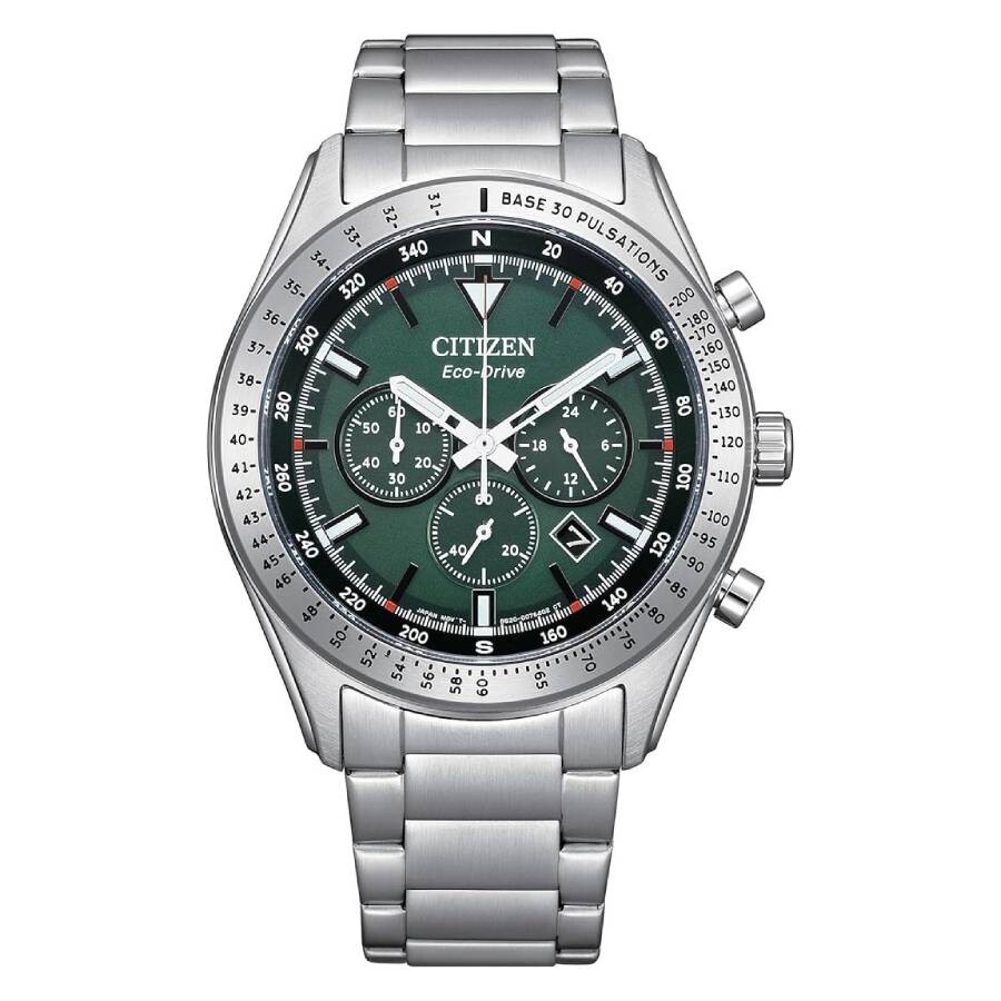 Citizen Eco-Drive Weekender Chronograph Green Dial Men's Watch