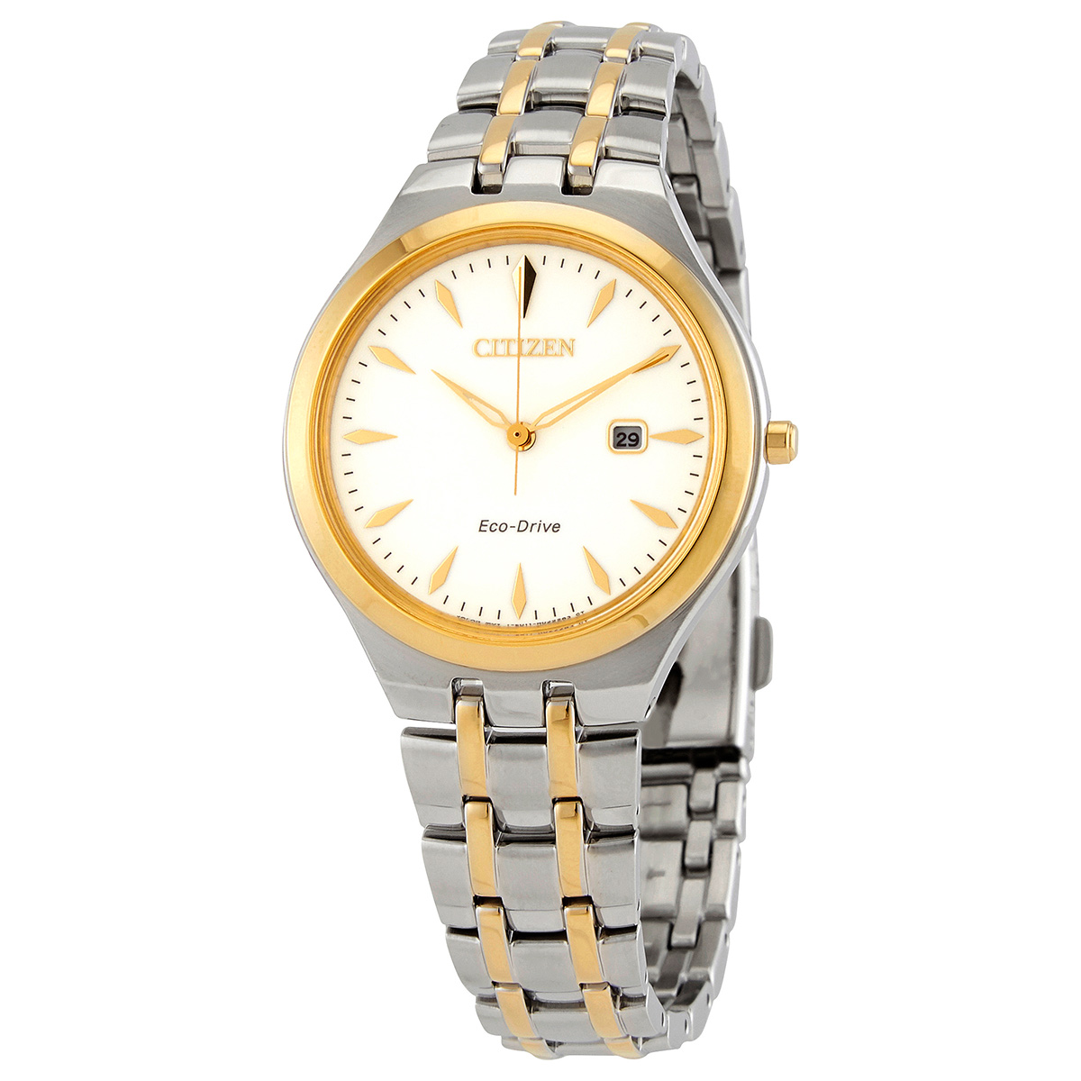 Citizen Eco-Drive White Dial Two-tone Ladies Watch EW2494-89B