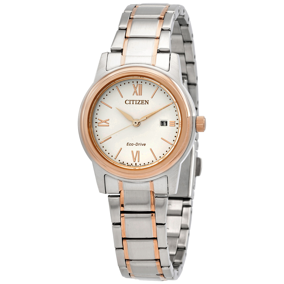 Citizen Eco-Drive White Dial Two-Tone Ladies Watch FE1226-82A