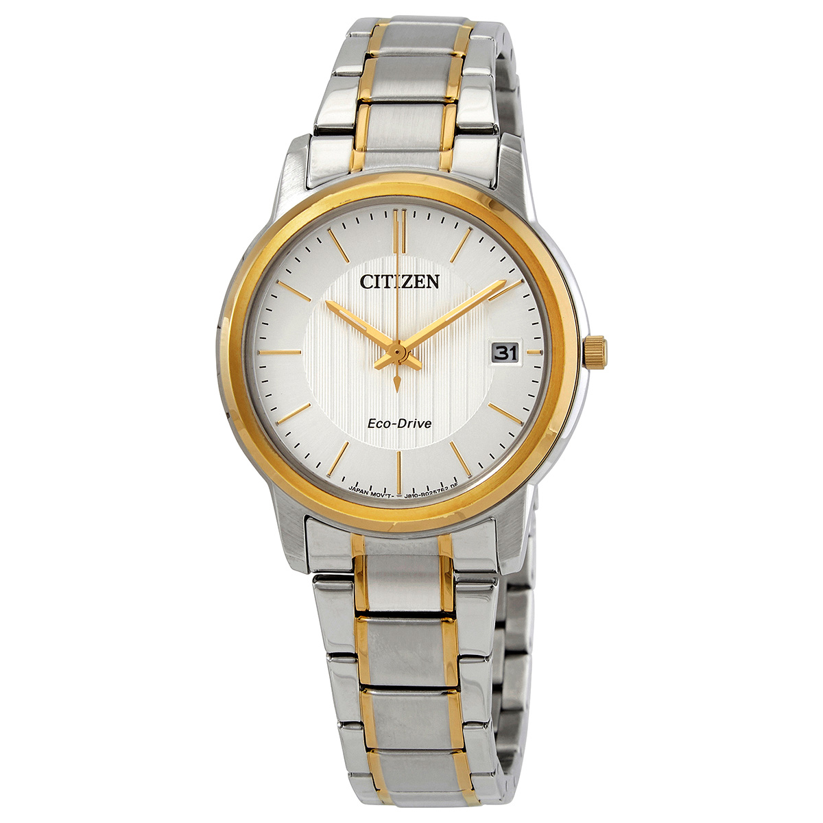 Citizen Eco-Drive White Dial Two-tone Ladies Watch FE6016-88A