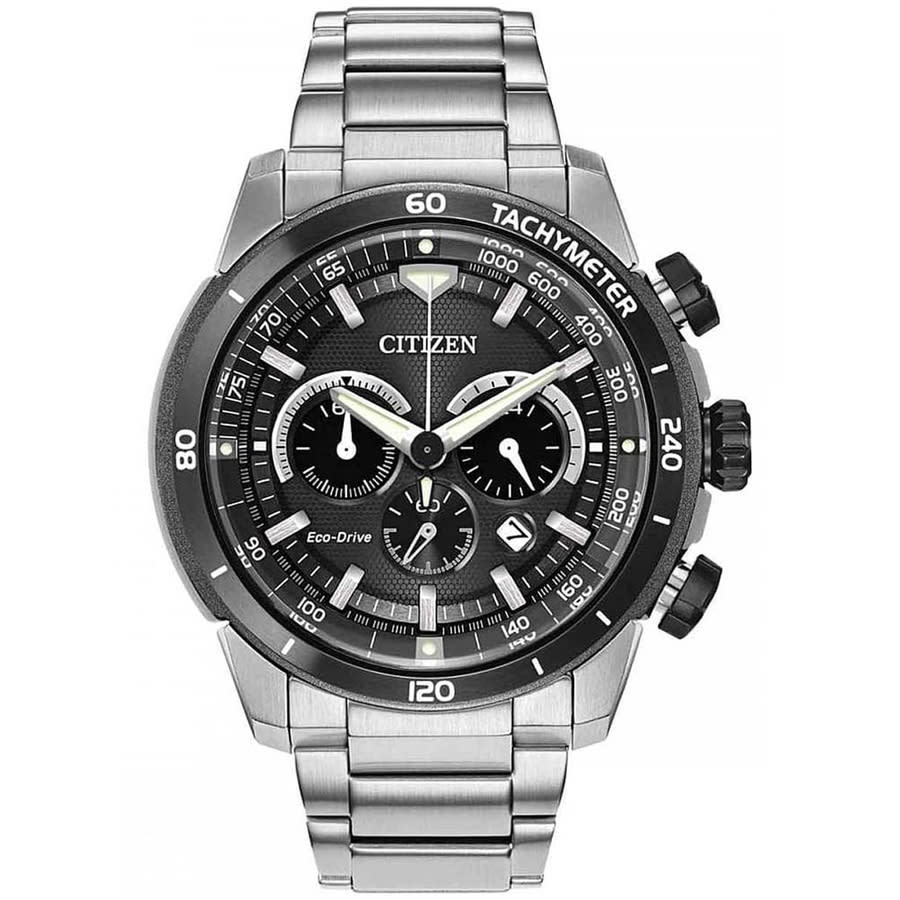 Citizen Ecosphere Eco-Drive Chronograph Quartz Black Dial Men's Watch CA4150-67E