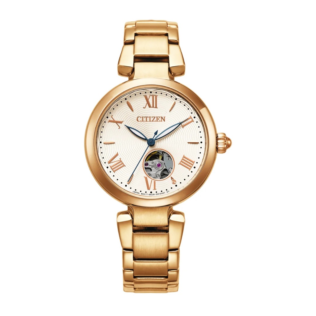 Citizen Hand Wind White Open Heart Ladies Watch PR1052-62A