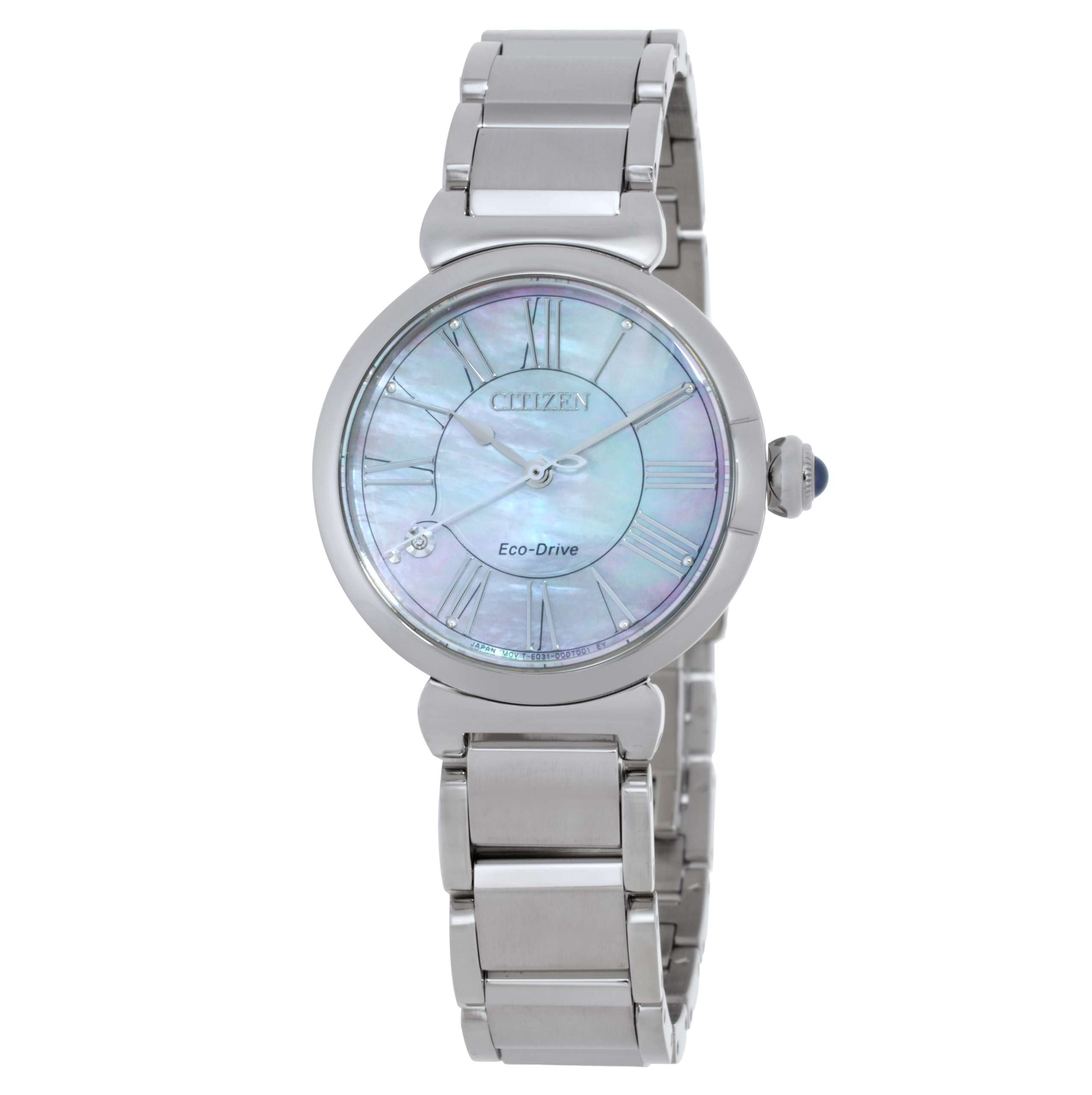 Citizen L Eco-Drive Mother of Pearl Dial Ladies Watch EM1060-87Y