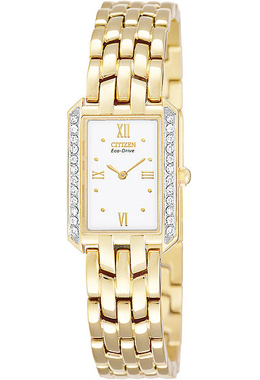 Citizen Ladies Silhouette Gold-Tone Crystals Watch EW9392-56A
