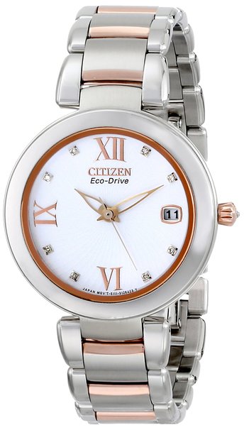 Citizen Marne Eco-Drive Two-Tone Rose Gold Stainless Steel Ladies Watch EO1116-57A