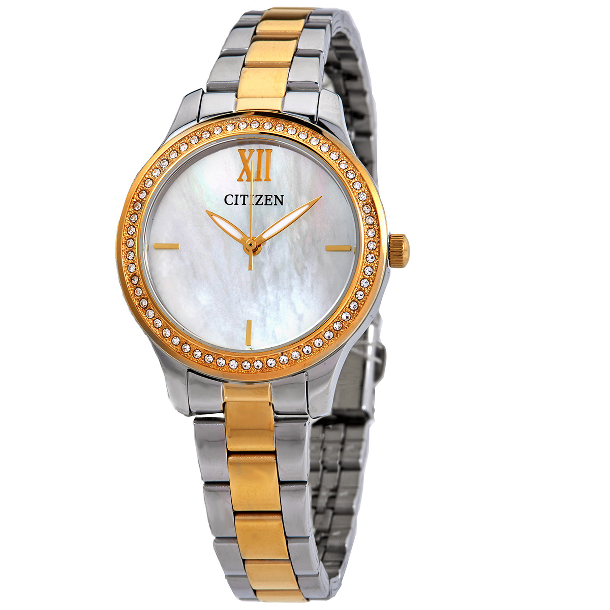 Citizen Mother of Pearl Dial Two-tone Ladies Watch EL3084-50D