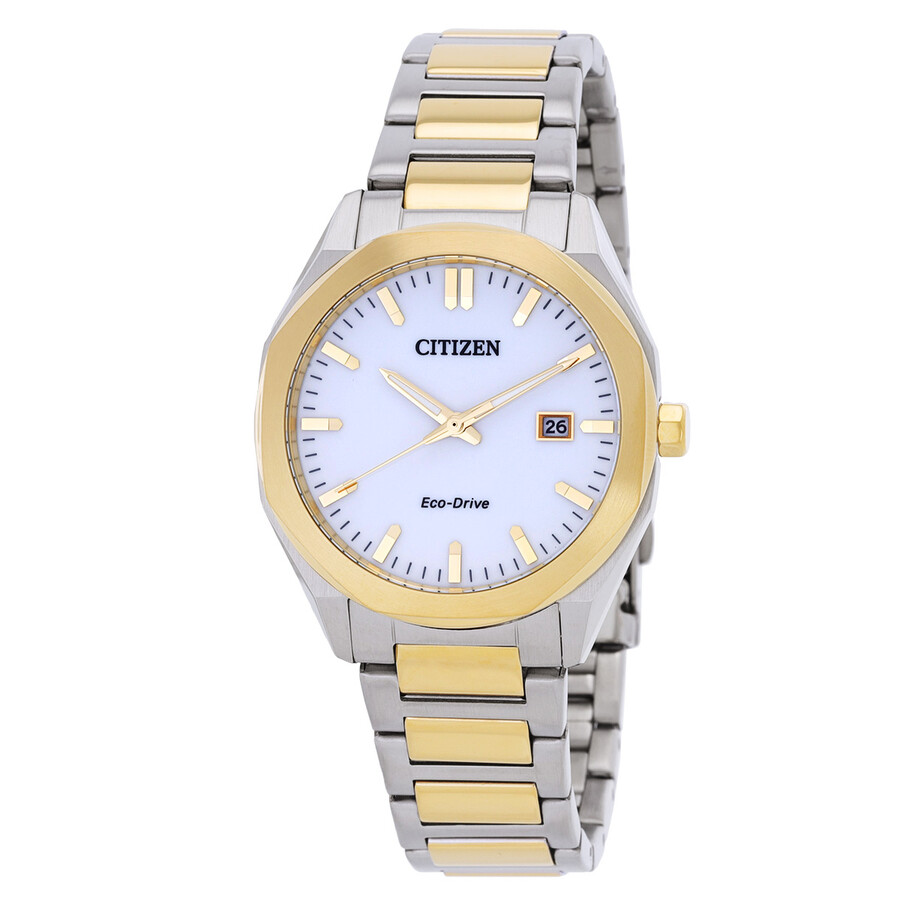 Citizen Octangle Eco-Drive White Dial Two-Tone Men's Watch