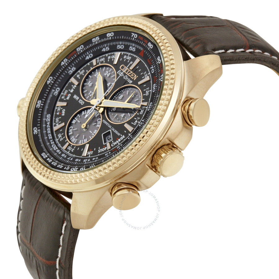 Shop Citizen Perpetual Calendar Chronograph Eco-drive Men's Watch Bl5403-03x In Brown / Gold Tone / Rose / Rose Gold Tone