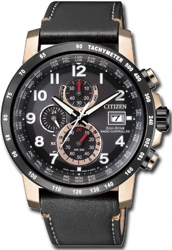Citizen Perpetual Chronograph Black Dial Men's Watch AT8126-02E