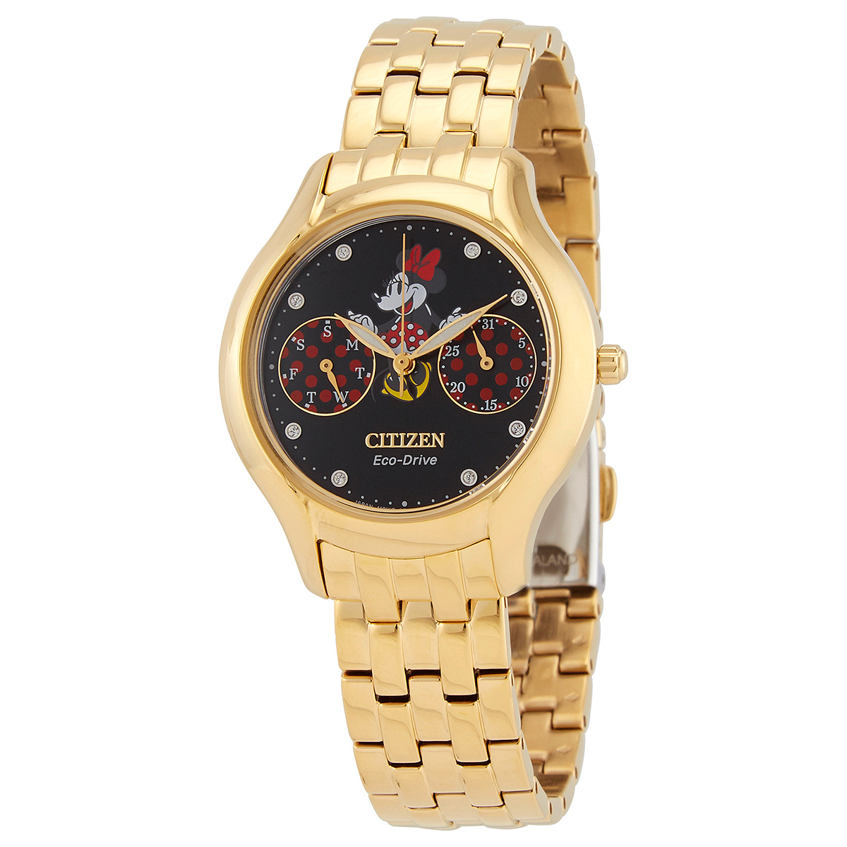 Citizen Positively Minnie Chronograph Crystal Black Dial Ladies Watch FD4018-55W
