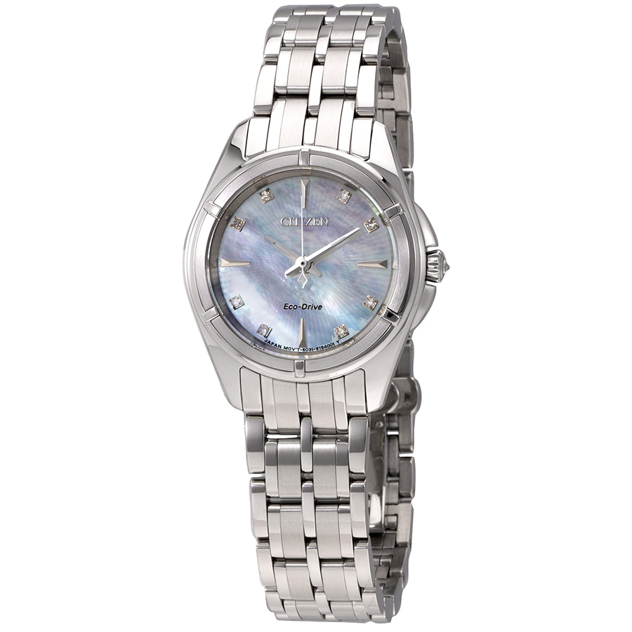 Citizen Prezia Mother of Pearl Diamond Dial Ladies Watch EM0350-58D