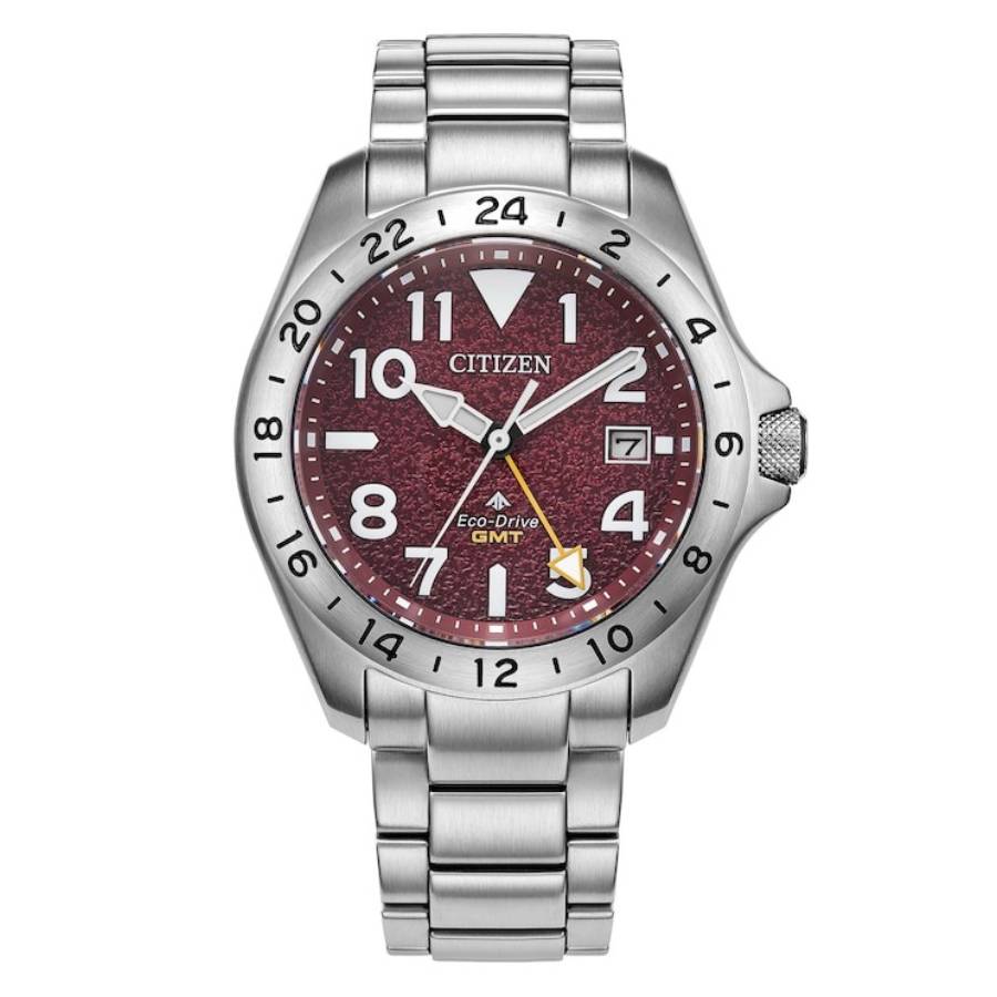 Citizen Promaster Land GMT Eco-Drive Red Dial Men's Watch BJ7150-50W