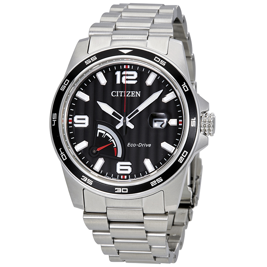Citizen PRT Black Dial Men's Stainless Steel Watch AW7030-57E