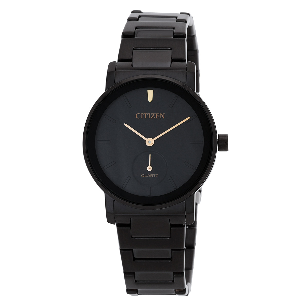 Citizen Quartz Black Dial Black-plated Ladies Watch EQ9065-50E