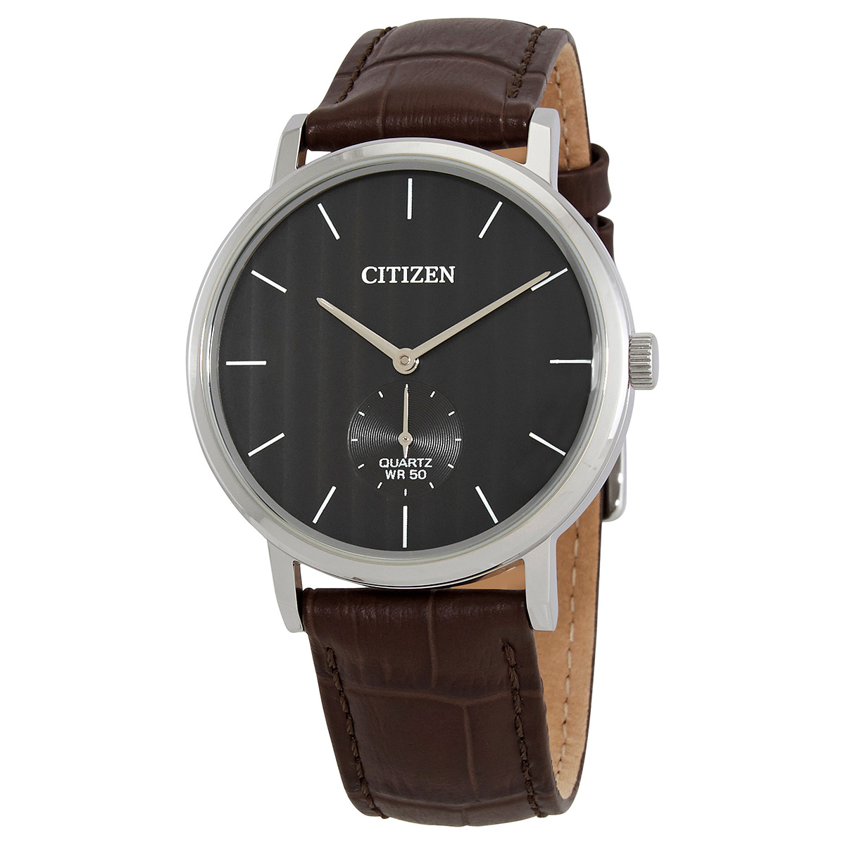Citizen Quartz Black Dial Brown Leather Men's Watch BE9170-13H