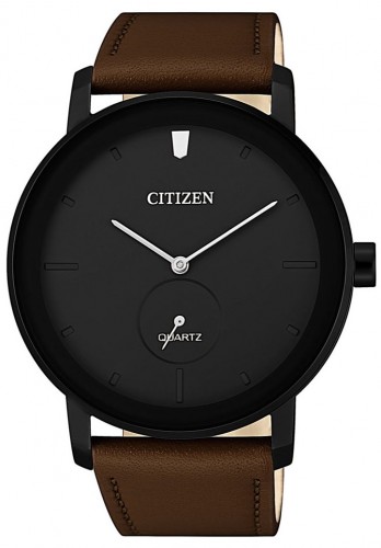 Citizen Quartz Black Dial Brown Leather Men's Watch BE9185-08E