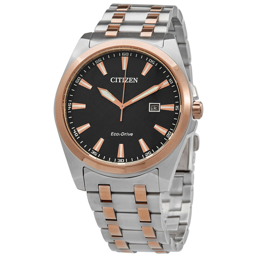 Citizen Peyten Eco-Drive Black Dial Two-tone Men's Watch BM7536