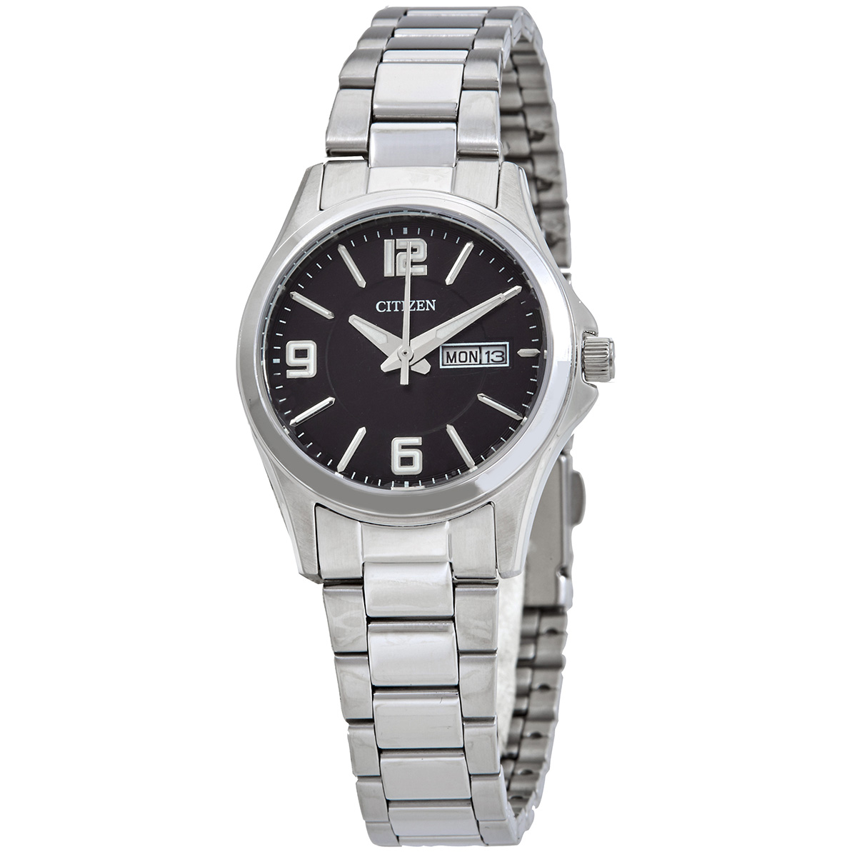 Citizen Quartz Black Dial Stainless Steel Ladies Watch EQ0591-56E