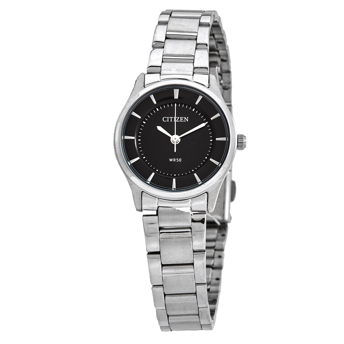 Citizen Quartz Black Dial Stainless Steel Ladies Watch ER0201-56E