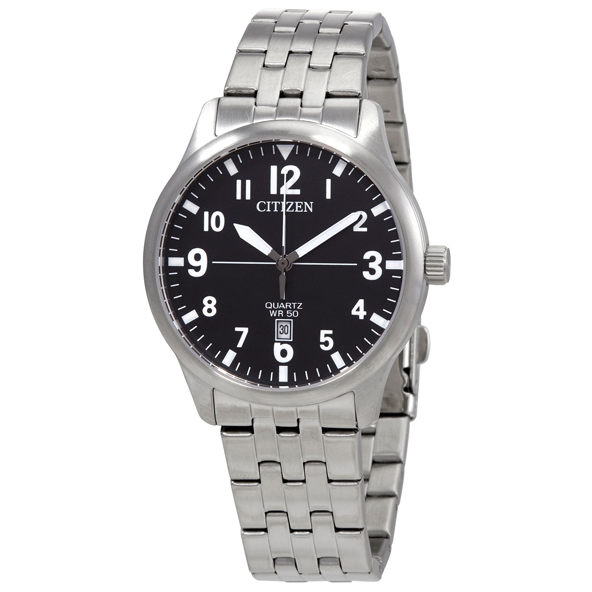 Citizen Quartz Black Dial Stainless Steel Men's Watch BI1050-81F
