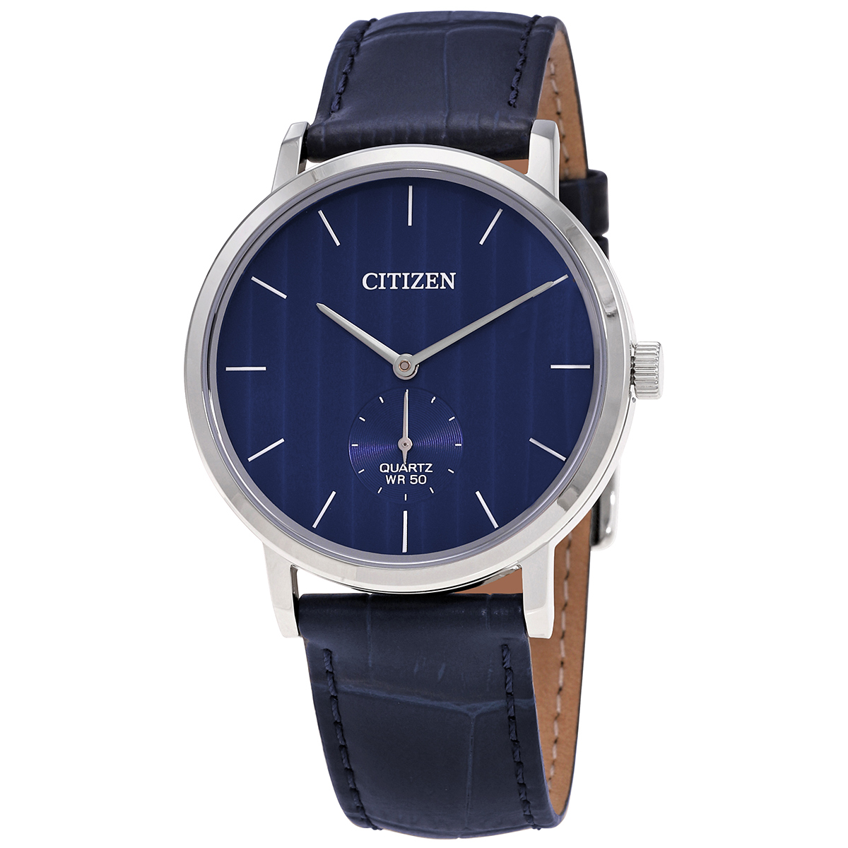 Citizen Quartz Blue Dial Blue Leather Men's Watch BE9170-05L