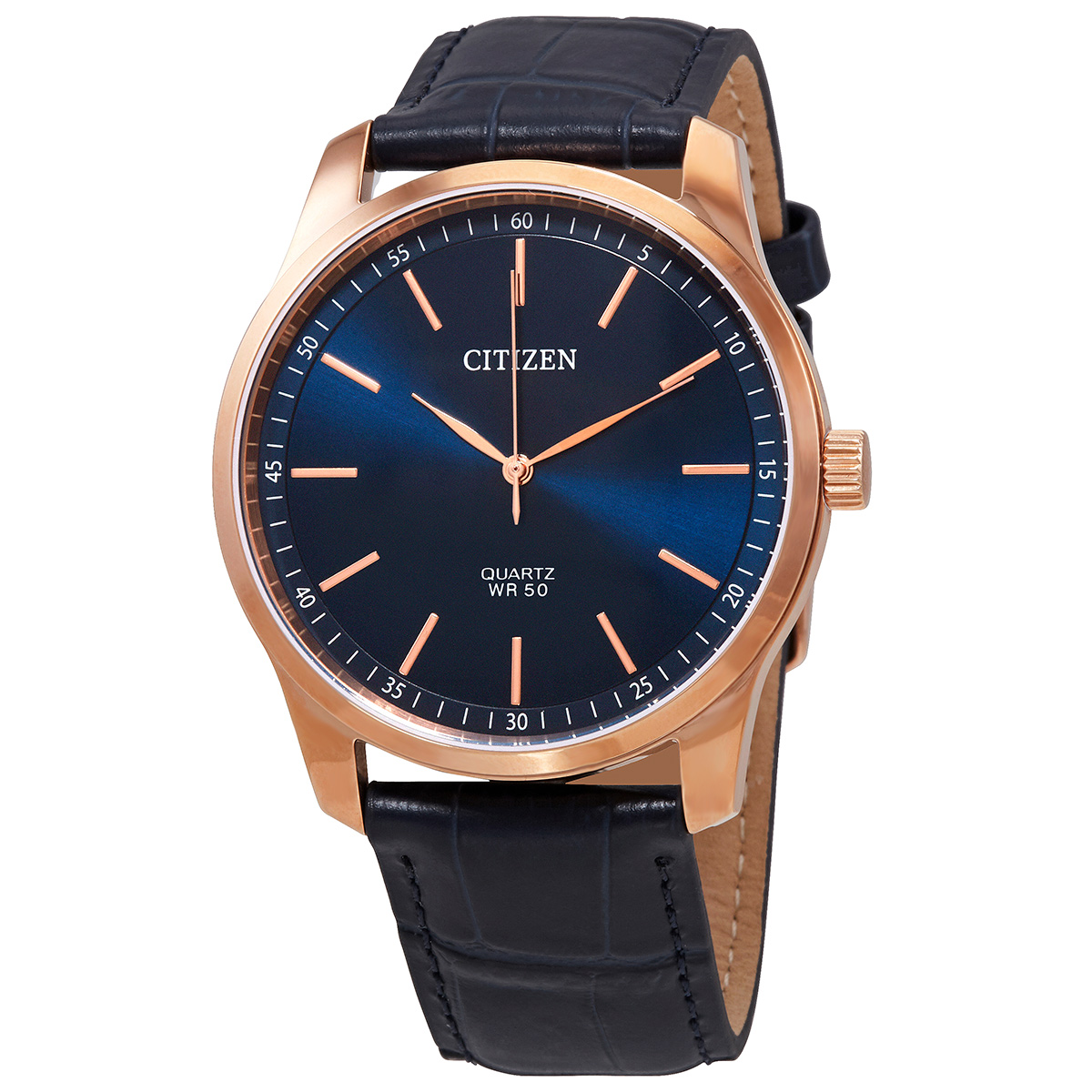 Citizen Quartz Blue Dial Blue Leather Men's Watch BH5003-00L