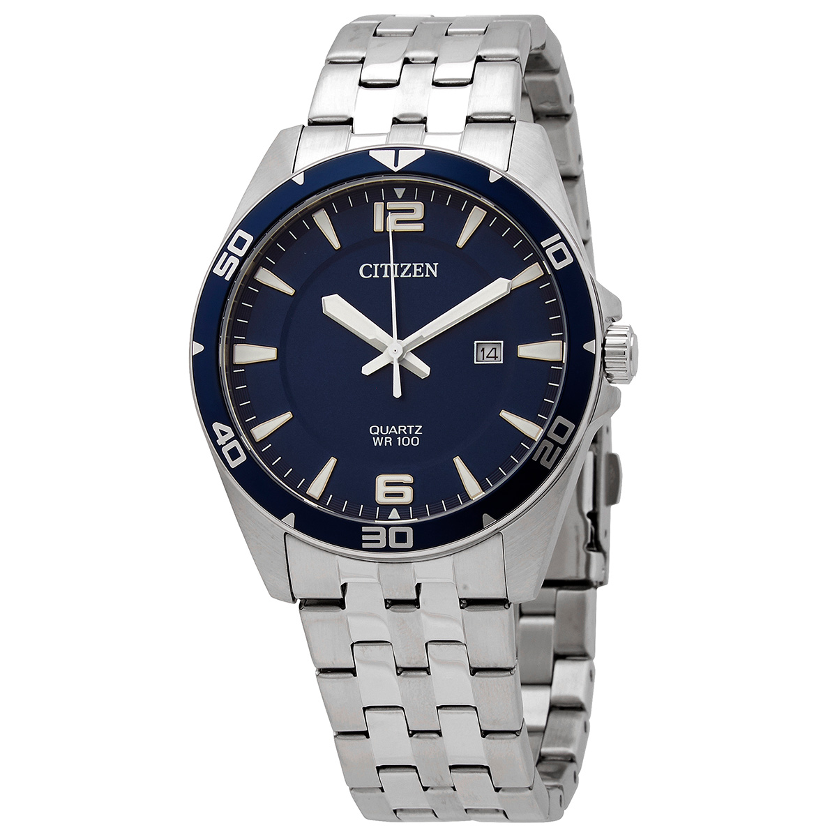 Citizen Quartz Blue Dial Stainless Steel Men's Watch BI5058-52L