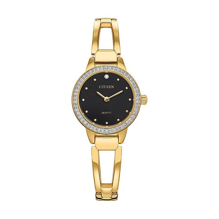 Citizen Quartz Crystal Black Dial Ladies Watch EZ7012-85E