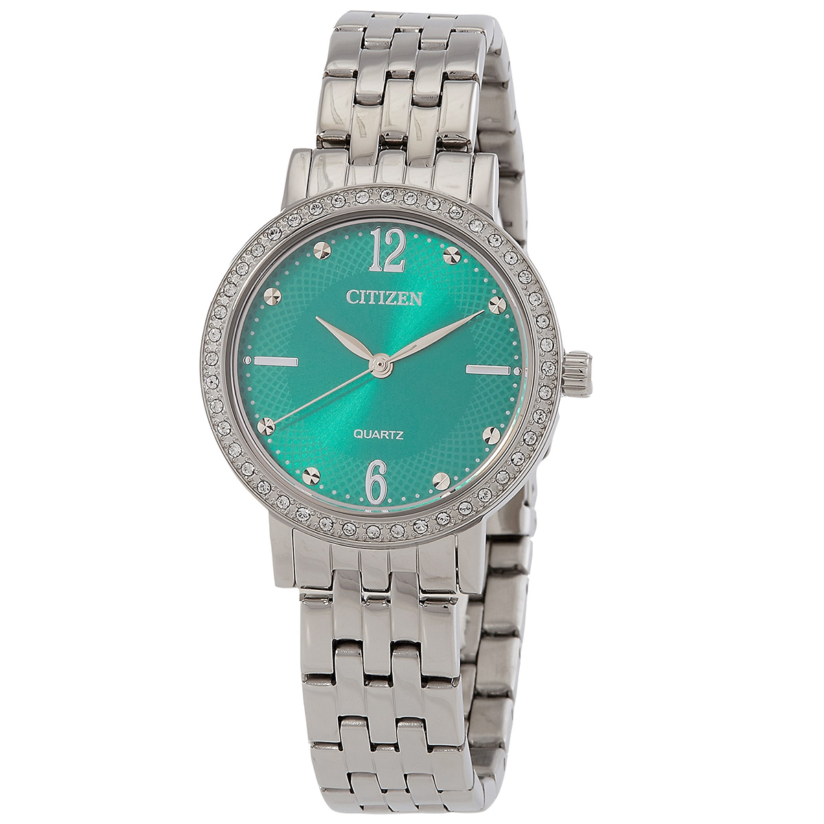 Citizen Quartz Crystal Green Dial Ladies Watch EL3100-55Z