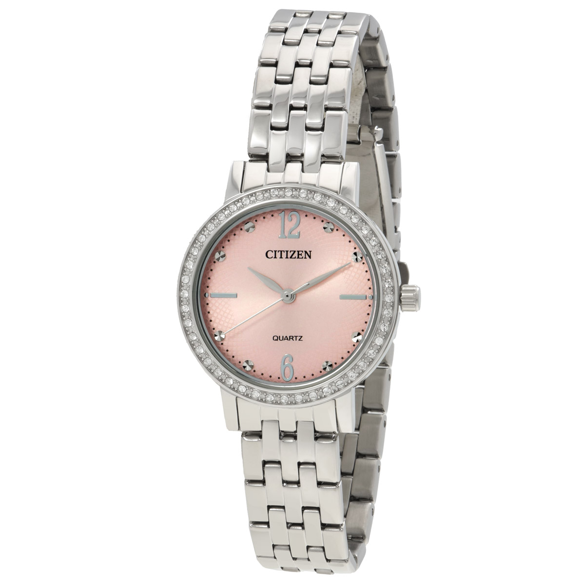 Citizen Quartz Crystal Pink Dial Ladies Watch EL3100-55W