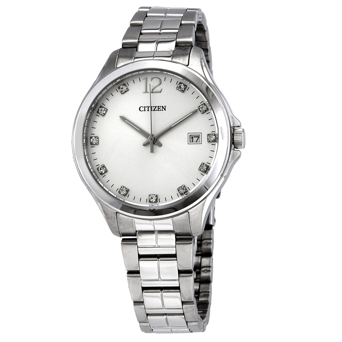 Citizen Quartz Silver Dial Stainless Steel Ladies Watch EV0050-55A