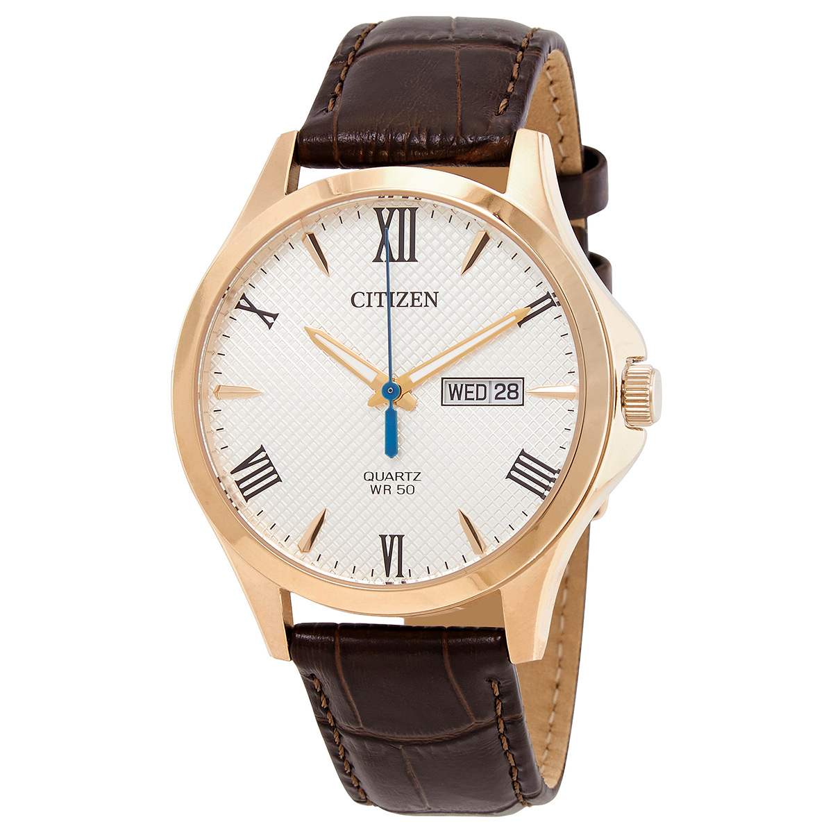 Citizen Quartz White Dial Brown Leather Men's Watch BF2023-01A