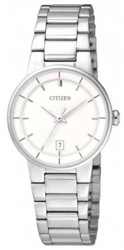 Citizen Quartz White Dial Stainless Steel Ladies Watch EU6010-53A